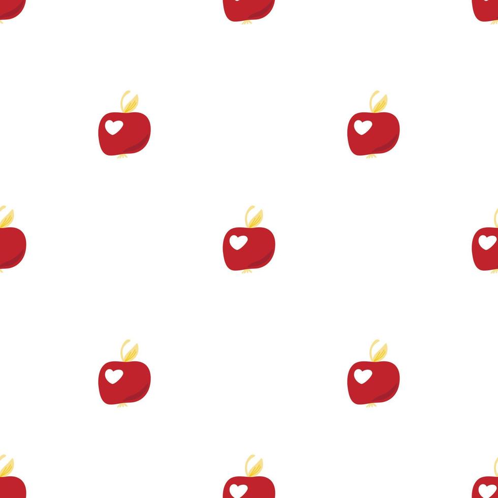 Vektormuster mit roten kleinen Äpfeln in einem flachen Stil auf weißem Hintergrund. Muster mit Äpfeln für Stoffe, Verpackungen, Design, Stoffe. vektor