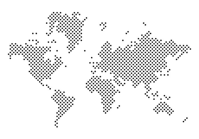 Schwarz Gepunktete Mapa Mundi Vektor