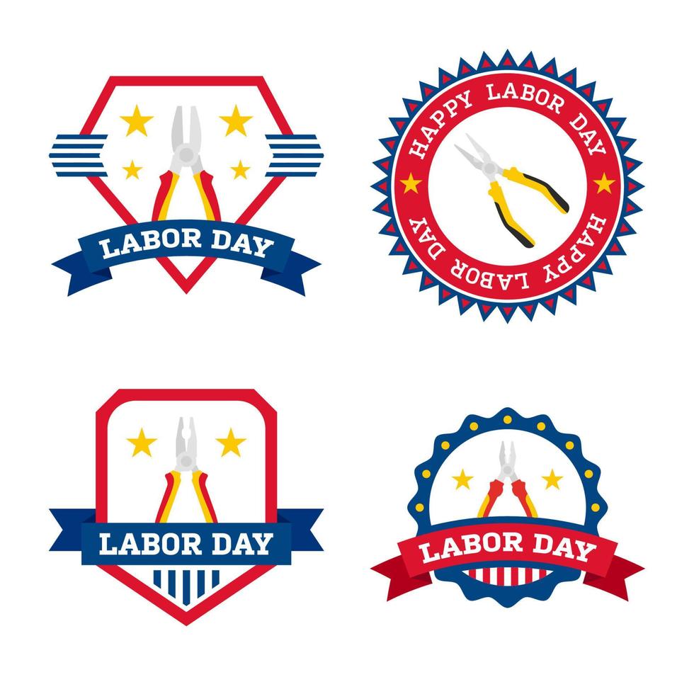 Happy Labor Day Banner isoliert auf weißem Hintergrund vektor