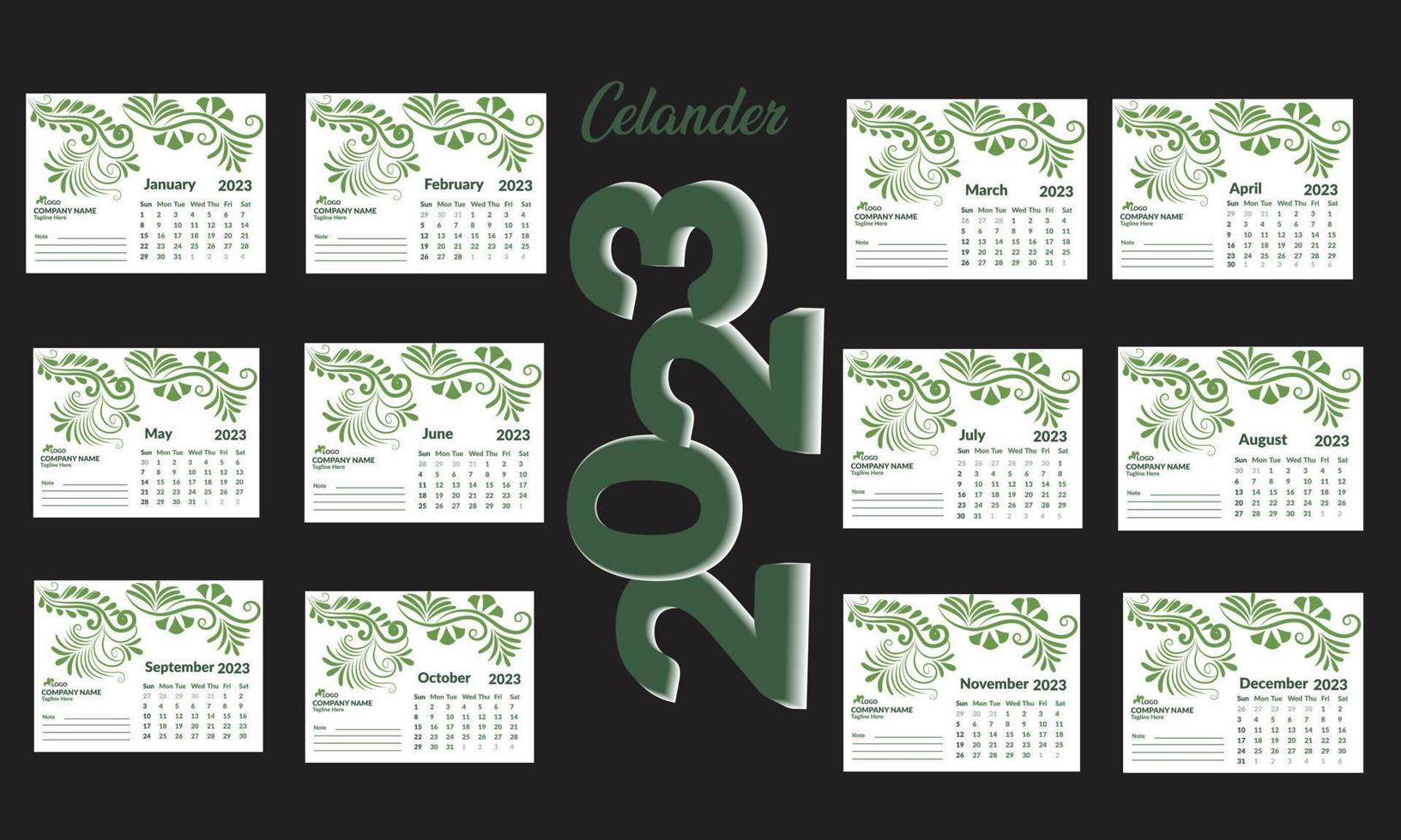 Kalender-Design-Layout vektor