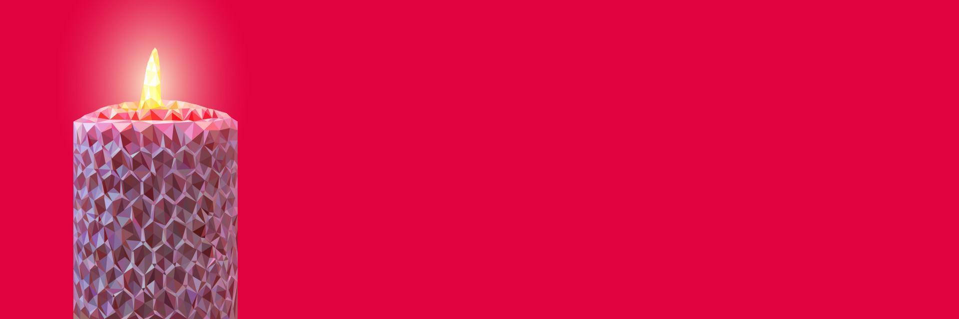 baner med rosa polygon ljus, röd bakgrund och plats för text. illustration för firande, Semester vektor