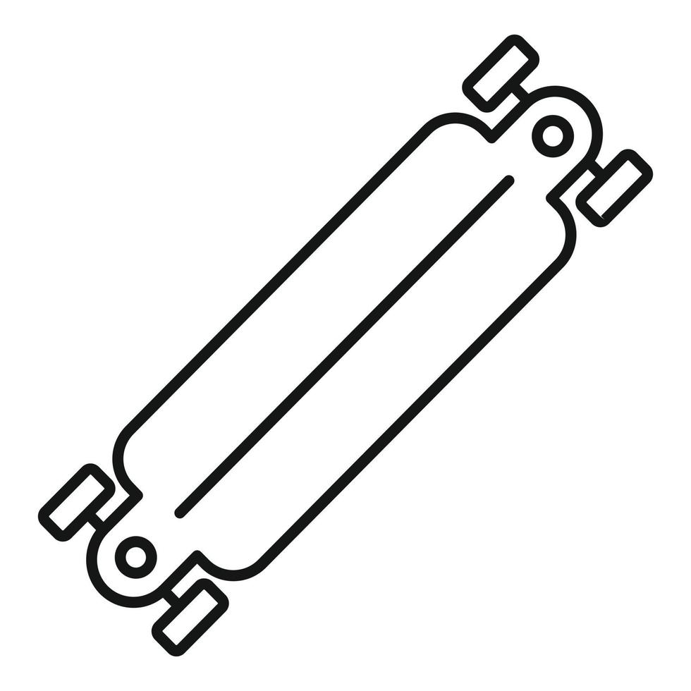 modern lång skateboard ikon, översikt stil vektor