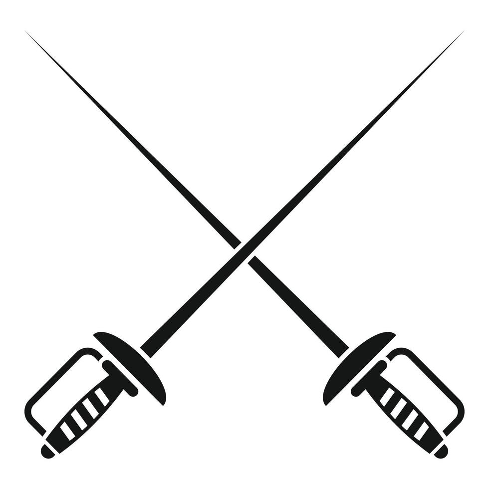 Fechtschwerter-Symbol, einfacher Stil vektor
