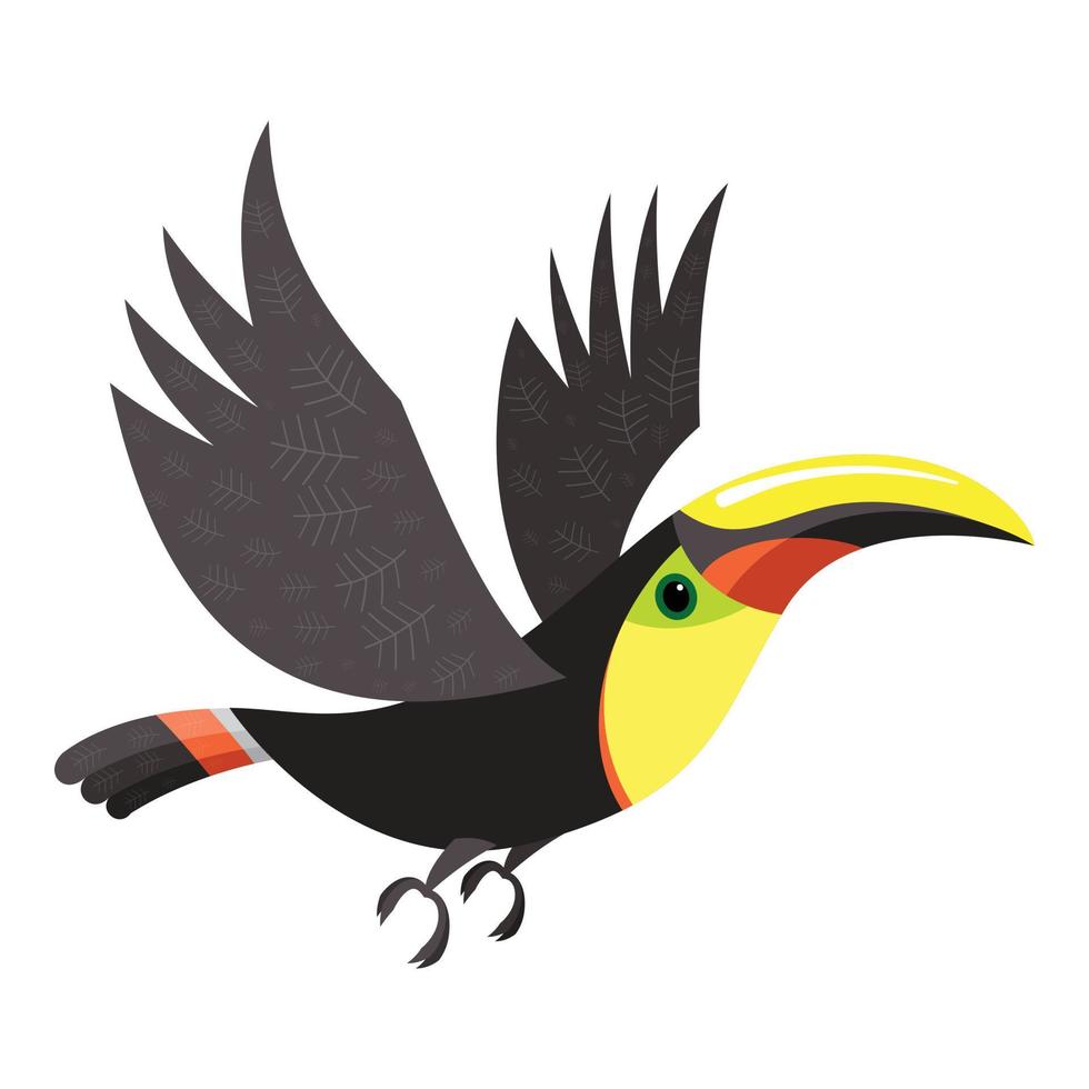 fliegende Tukan-Ikone, Cartoon-Stil vektor