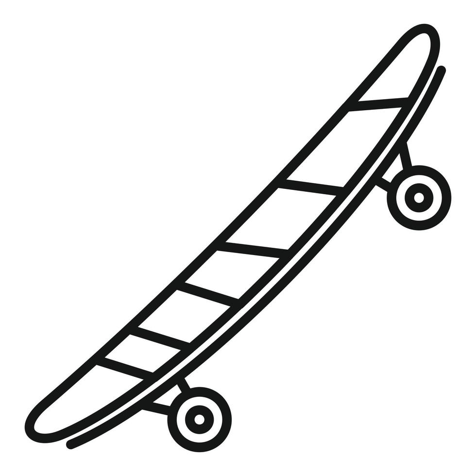 sida trä skateboard ikon, översikt stil vektor