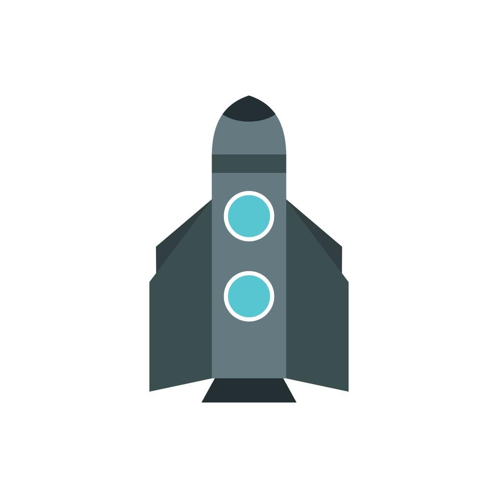 grå raket ikon i platt stil vektor