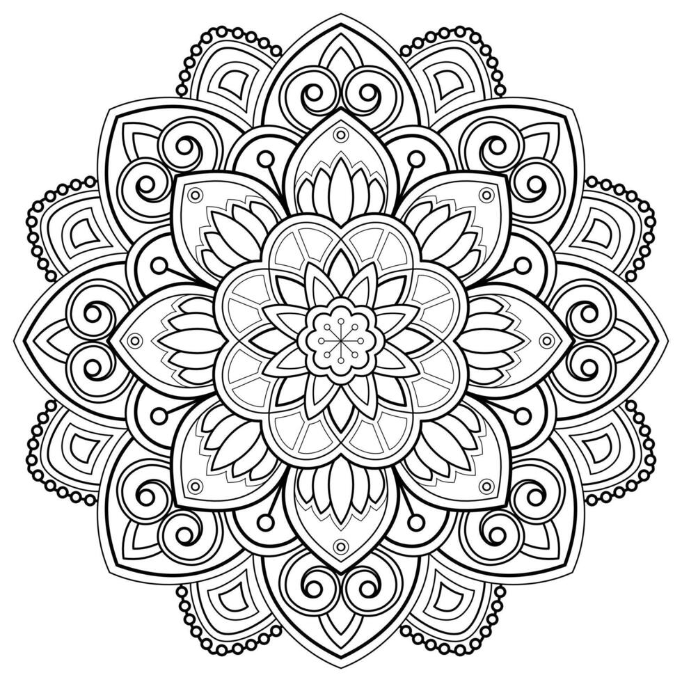 mandala mönster för konst på de vägg färg bok spets mönster tatuering skriva ut design för en tapet måla skjorta och bricka stencil klistermärke design kort texturerad dekorativ prydnad. på vit bakgrund vektor