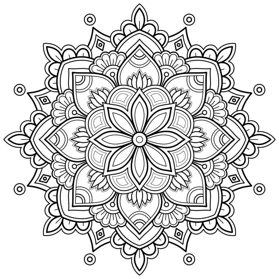 mandala mönster för konst på de vägg färg bok spets mönster tatuering skriva ut design för en tapet måla skjorta och bricka stencil klistermärke design kort texturerad dekorativ prydnad. på vit bakgrund vektor