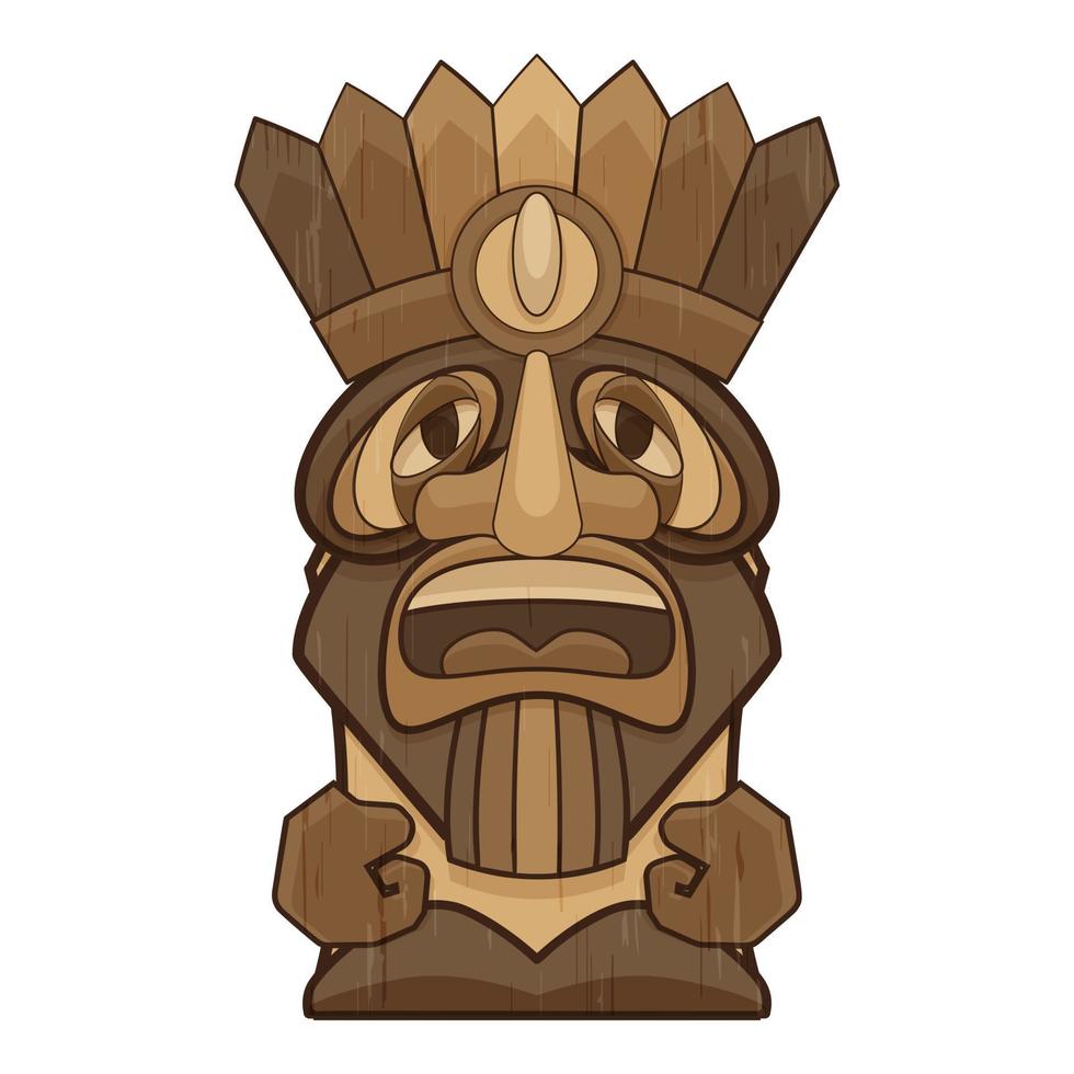 polynesisk tiki idol ikon, tecknad serie stil vektor
