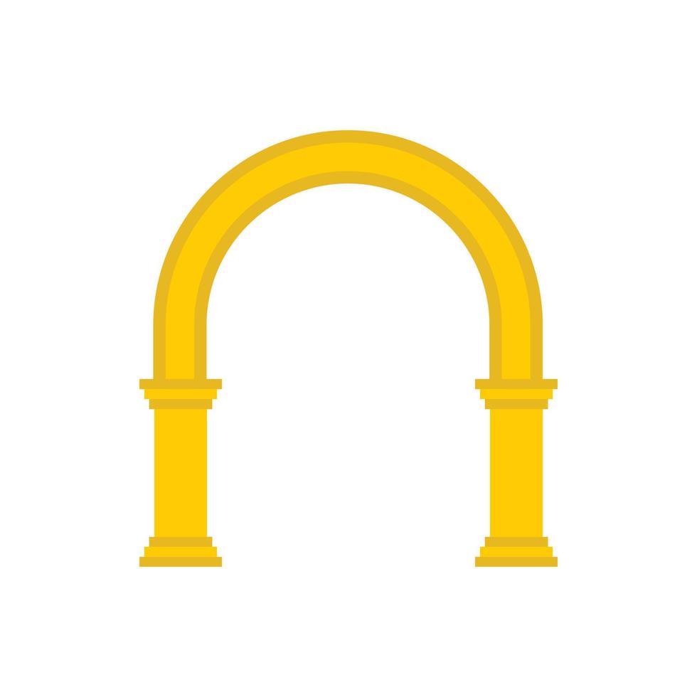 goldenes Bogensymbol im flachen Stil vektor