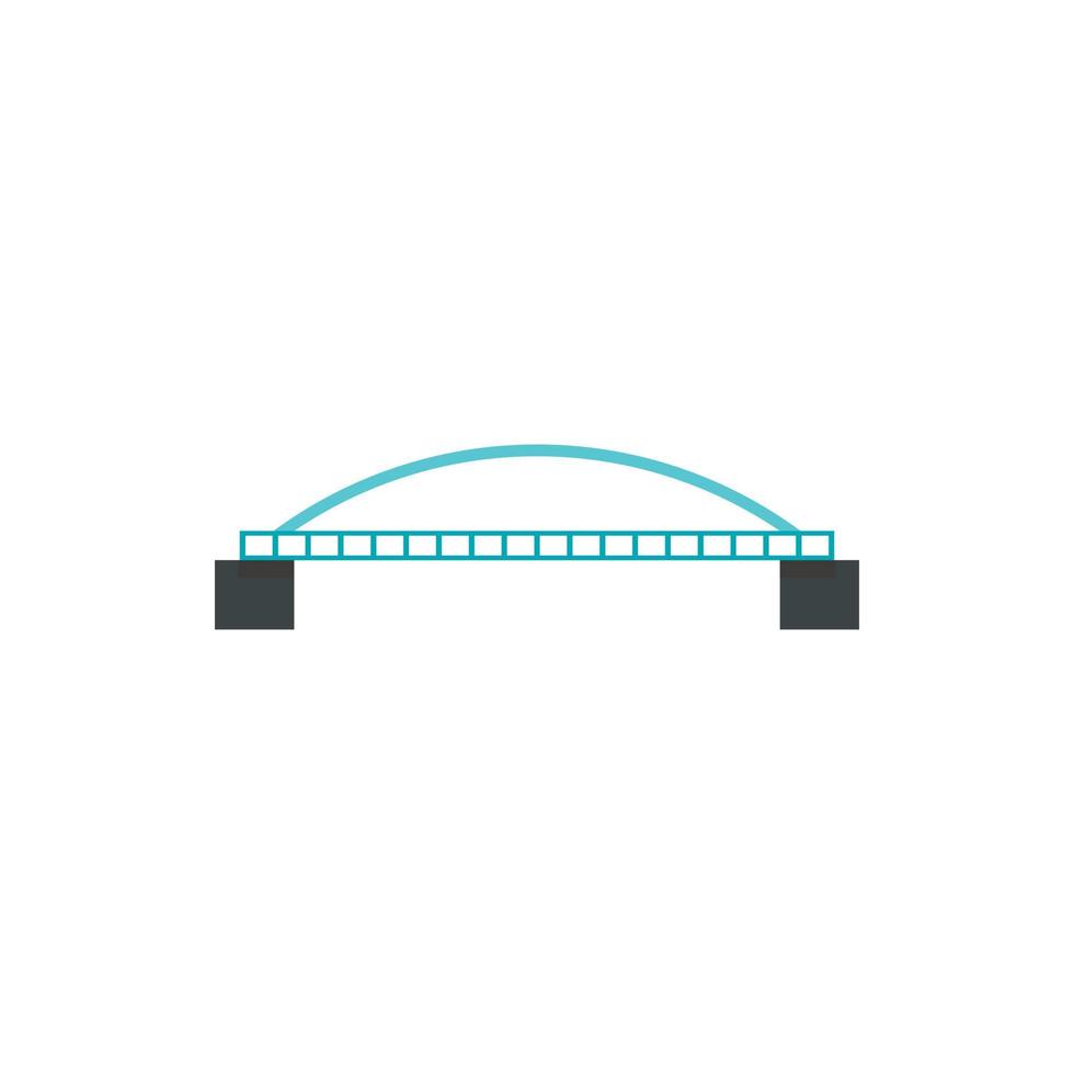Brücke mit gewölbtem Geländer-Symbol, flacher Stil vektor