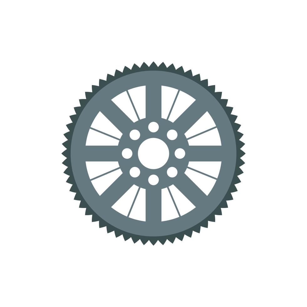 kedjehjul för cykel ikon, platt stil vektor