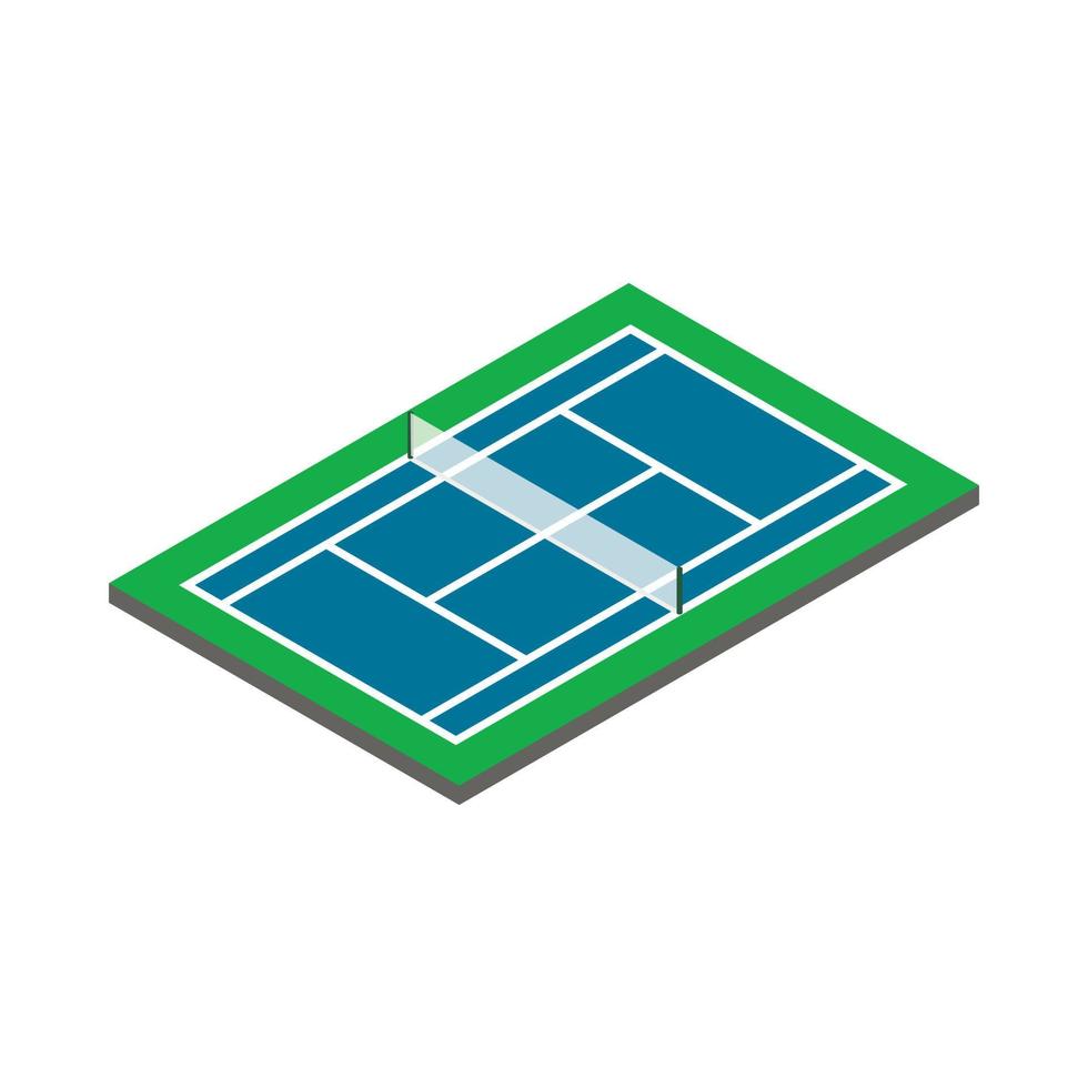 tennis domstol ikon, isometrisk 3d stil vektor