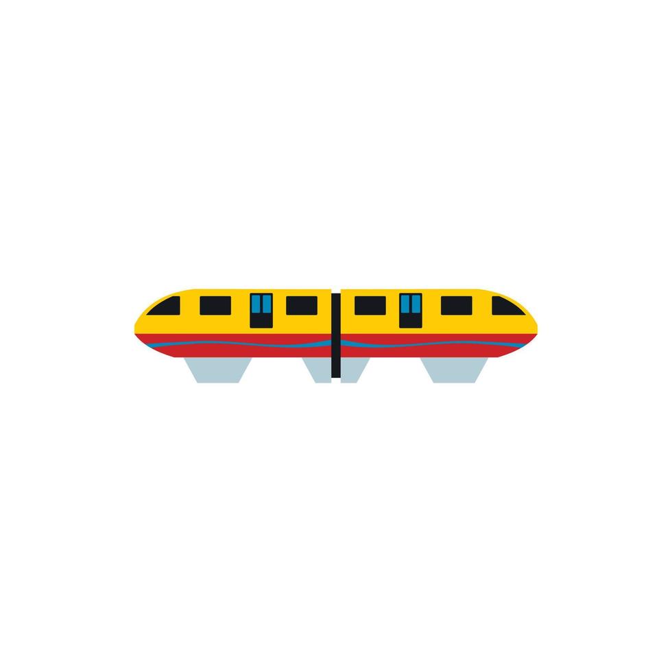 gul monorail tåg ikon, platt stil vektor