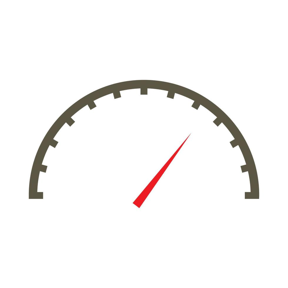 weißes Tachometer-Symbol, flacher Stil vektor