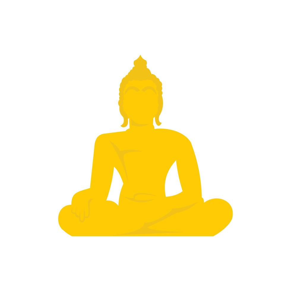 Buddha-Statue-Symbol, flacher Stil vektor