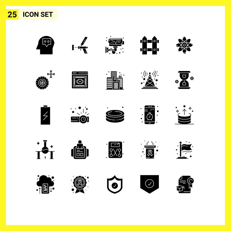 Stock Vector Icon Pack mit 25 Linienzeichen und Symbolen für die Gartenarbeit Blumenwerkzeugtechnologie nach Hause editierbare Vektordesign-Elemente