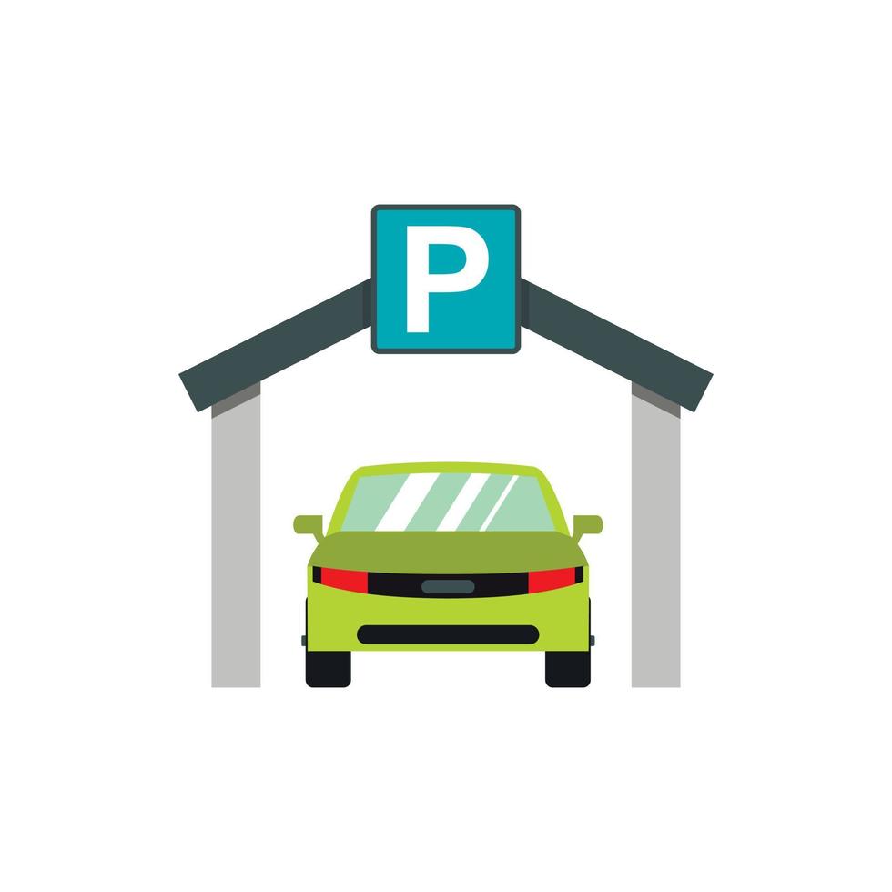 Parkplatz-Symbol, flacher Stil vektor