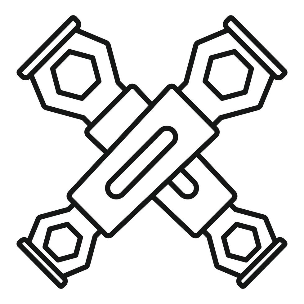 Fahrradschlüssel-Symbol, Umrissstil vektor