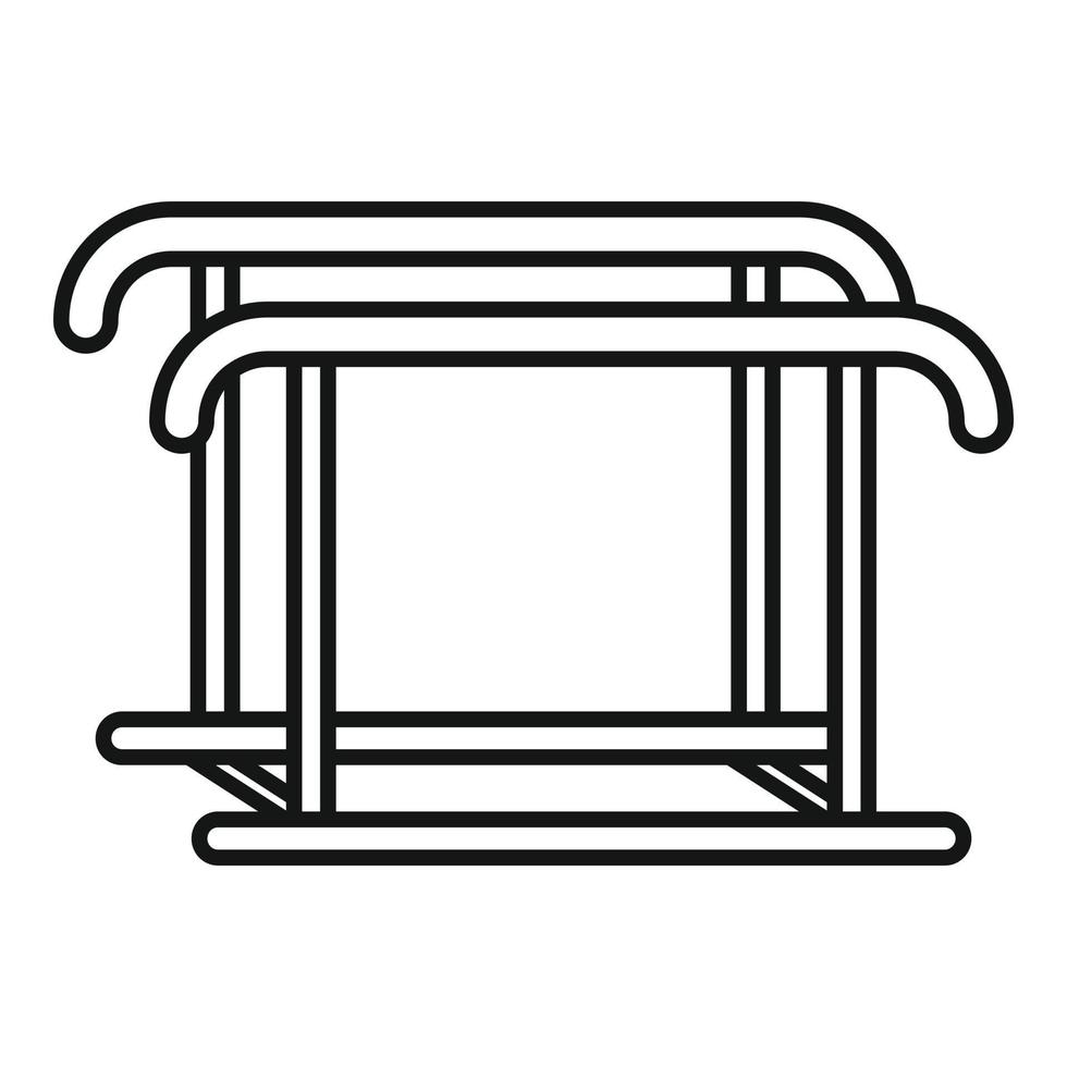Stufenbarren-Symbol, Umrissstil vektor