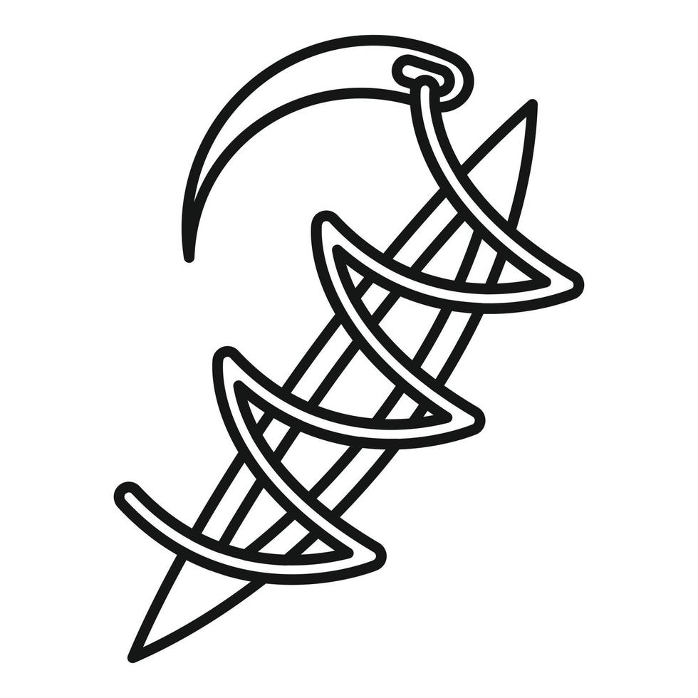 medicinsk sutur ikon, översikt stil vektor