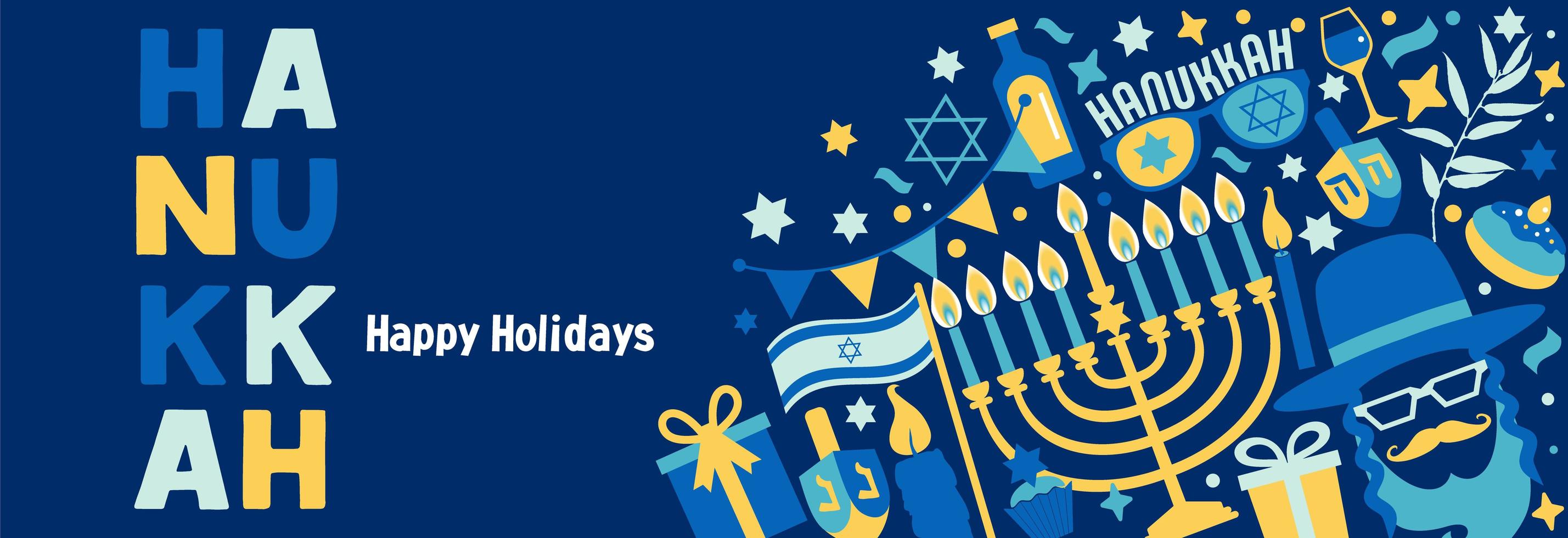 jüdischer Feiertag Chanukka Web Banner vektor