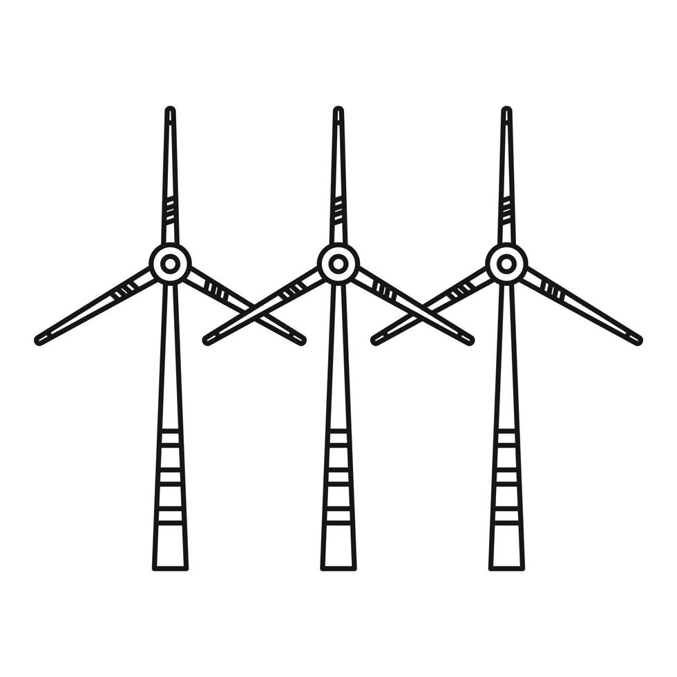 kostenloses Windturbinensymbol, Umrissstil vektor