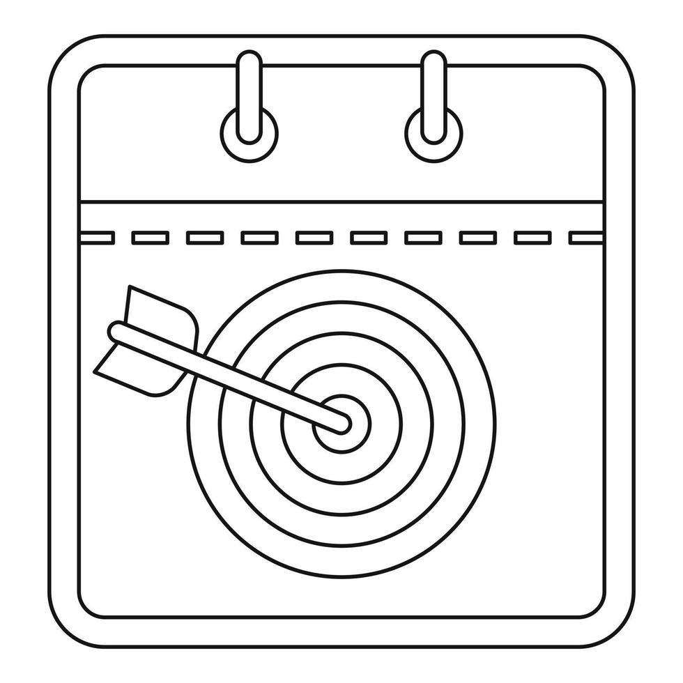 Zielkalendersymbol, Gliederungsstil. vektor