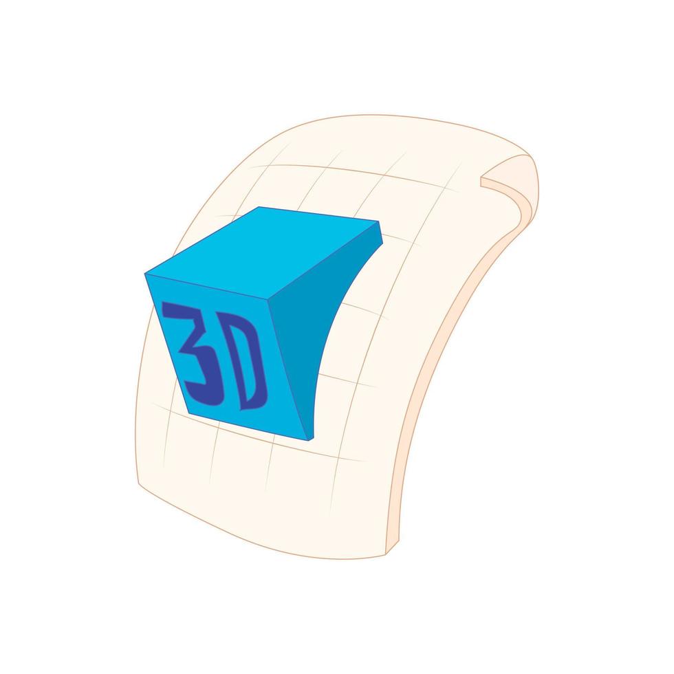 3D-Programmdateisymbol, Cartoon-Stil vektor