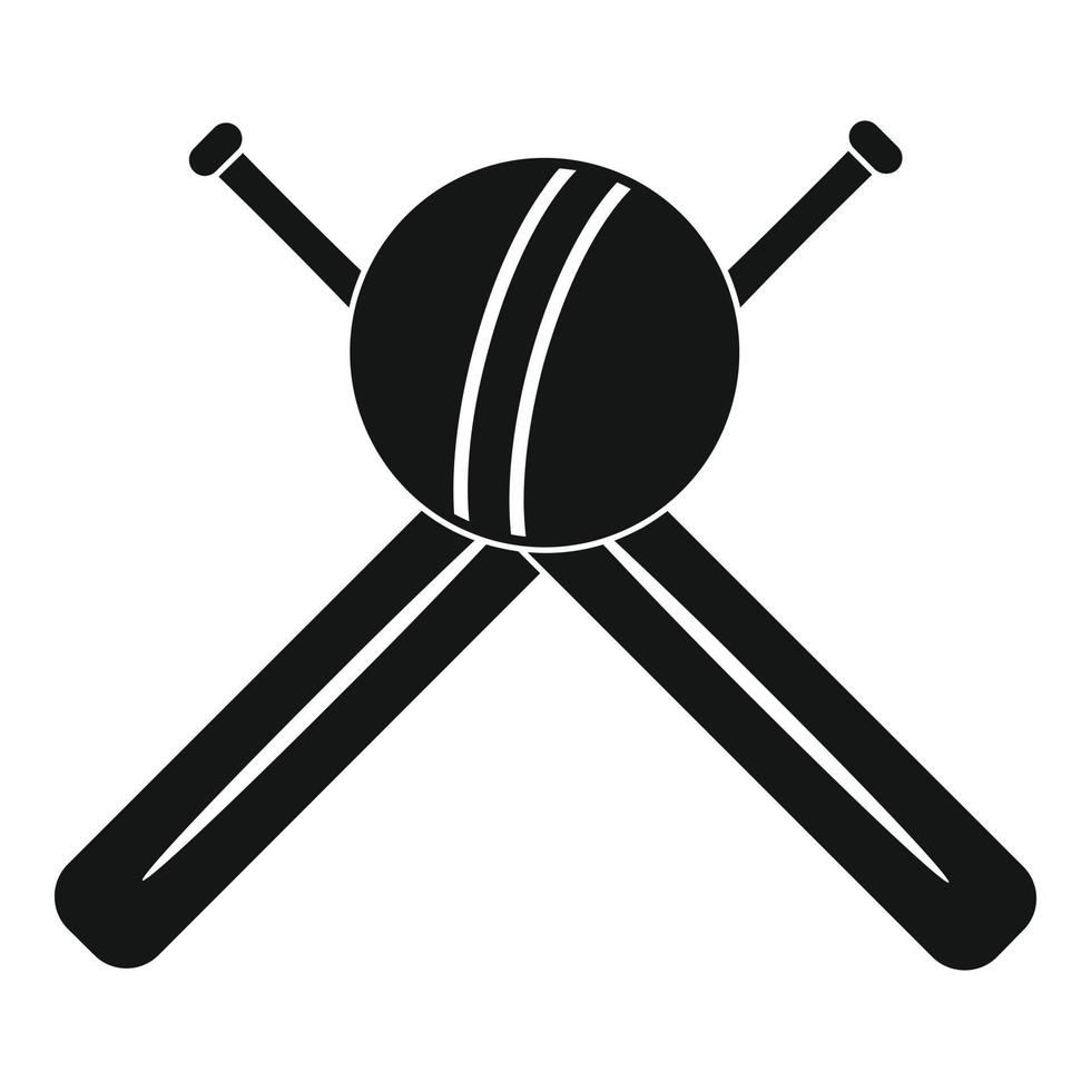 cricket boll och fladdermöss logotyp, enkel stil vektor