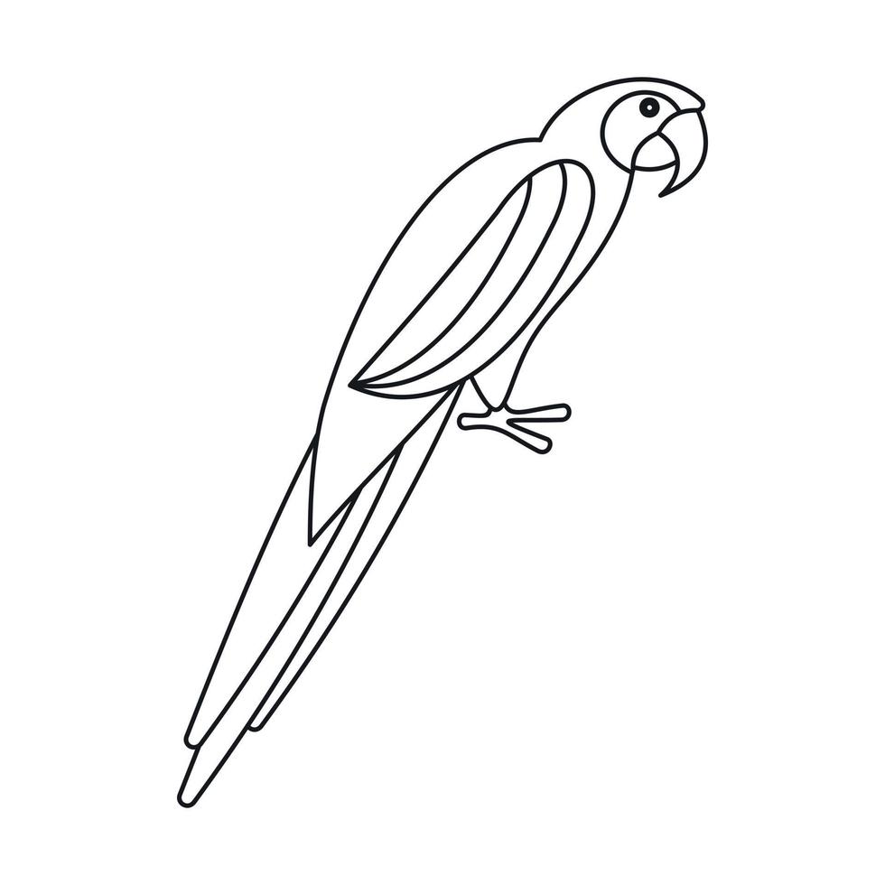 papegoja ikon, översikt stil vektor
