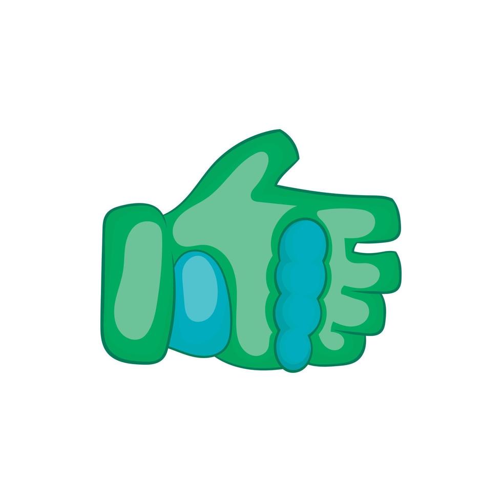 grüne Paintball-Handschuh-Ikone, Cartoon-Stil vektor