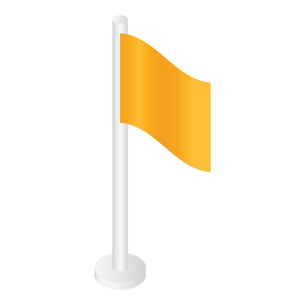 gul gps flagga ikon, isometrisk stil vektor