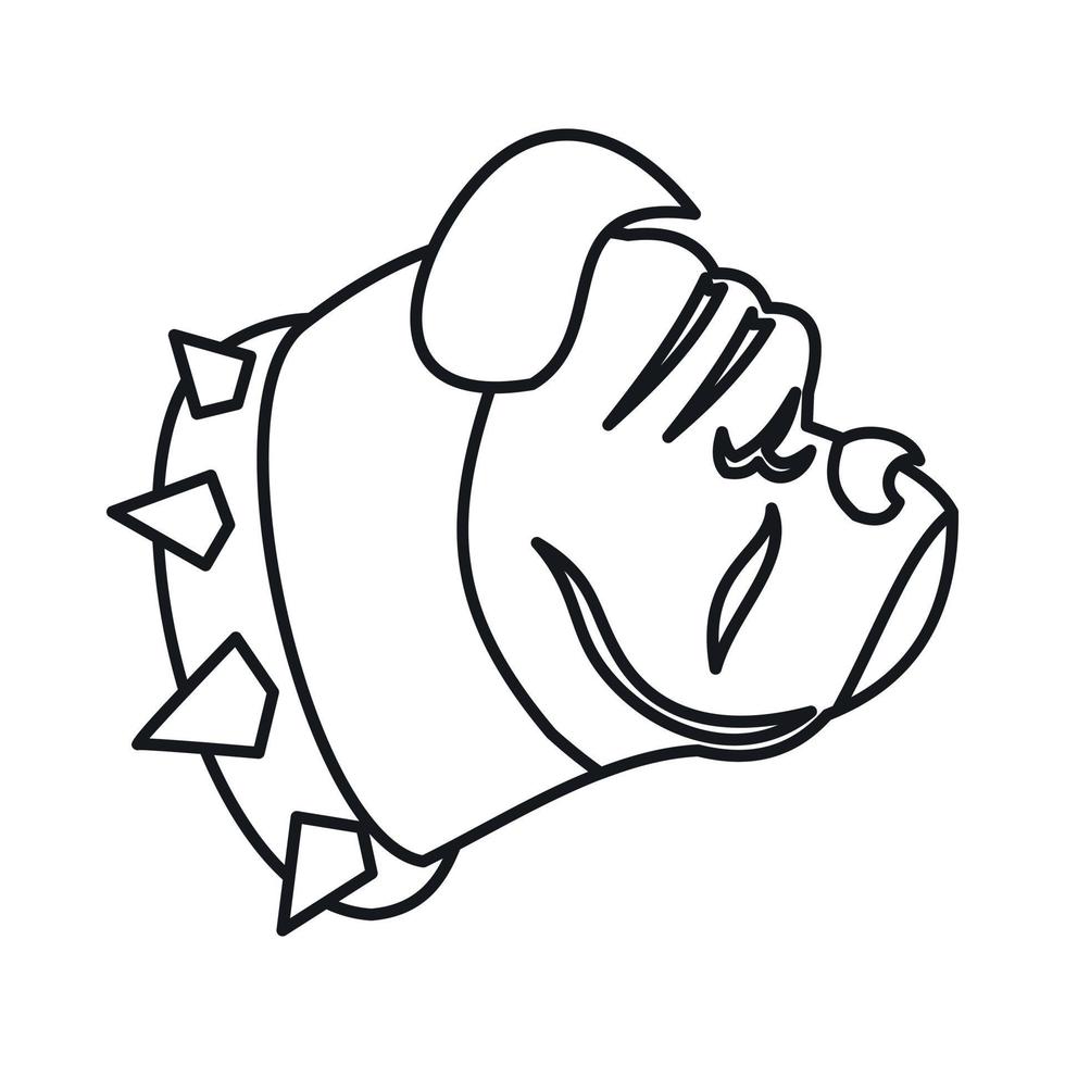 Bulldogge-Hundesymbol, Umrissstil vektor