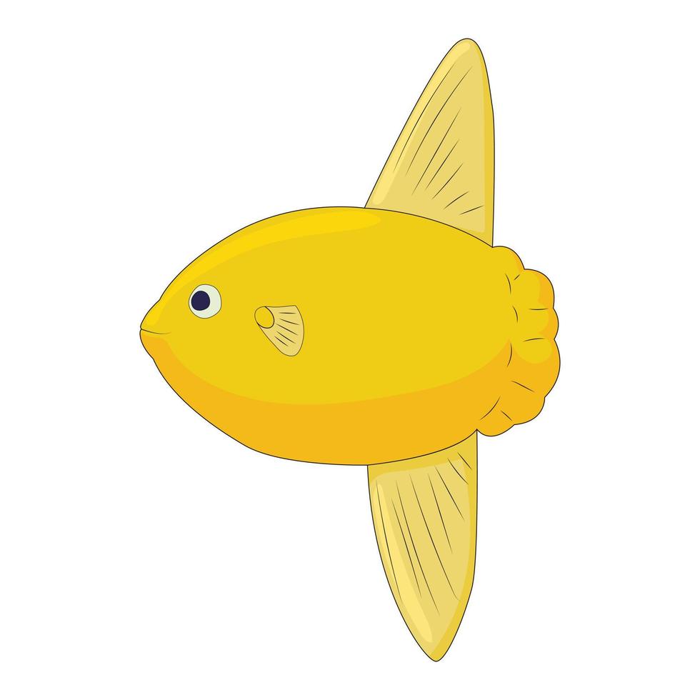 kleine gelbe Fischikone im Cartoon-Stil vektor