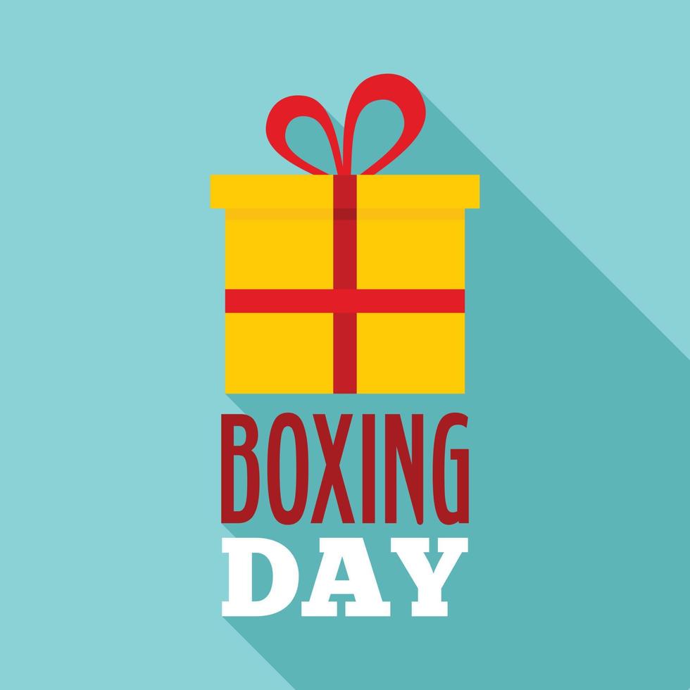 Geschenk Boxing Day Logo Set, flacher Stil vektor