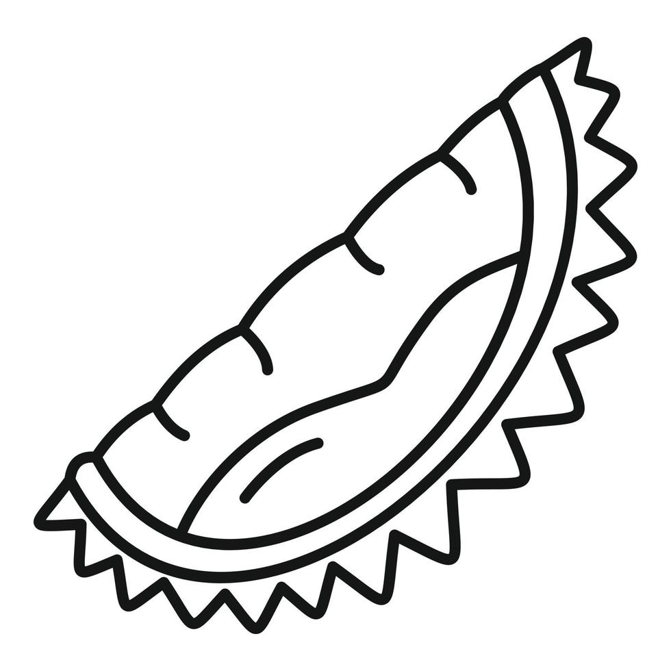 Musang-Durian-Stück-Symbol, Umrissstil vektor