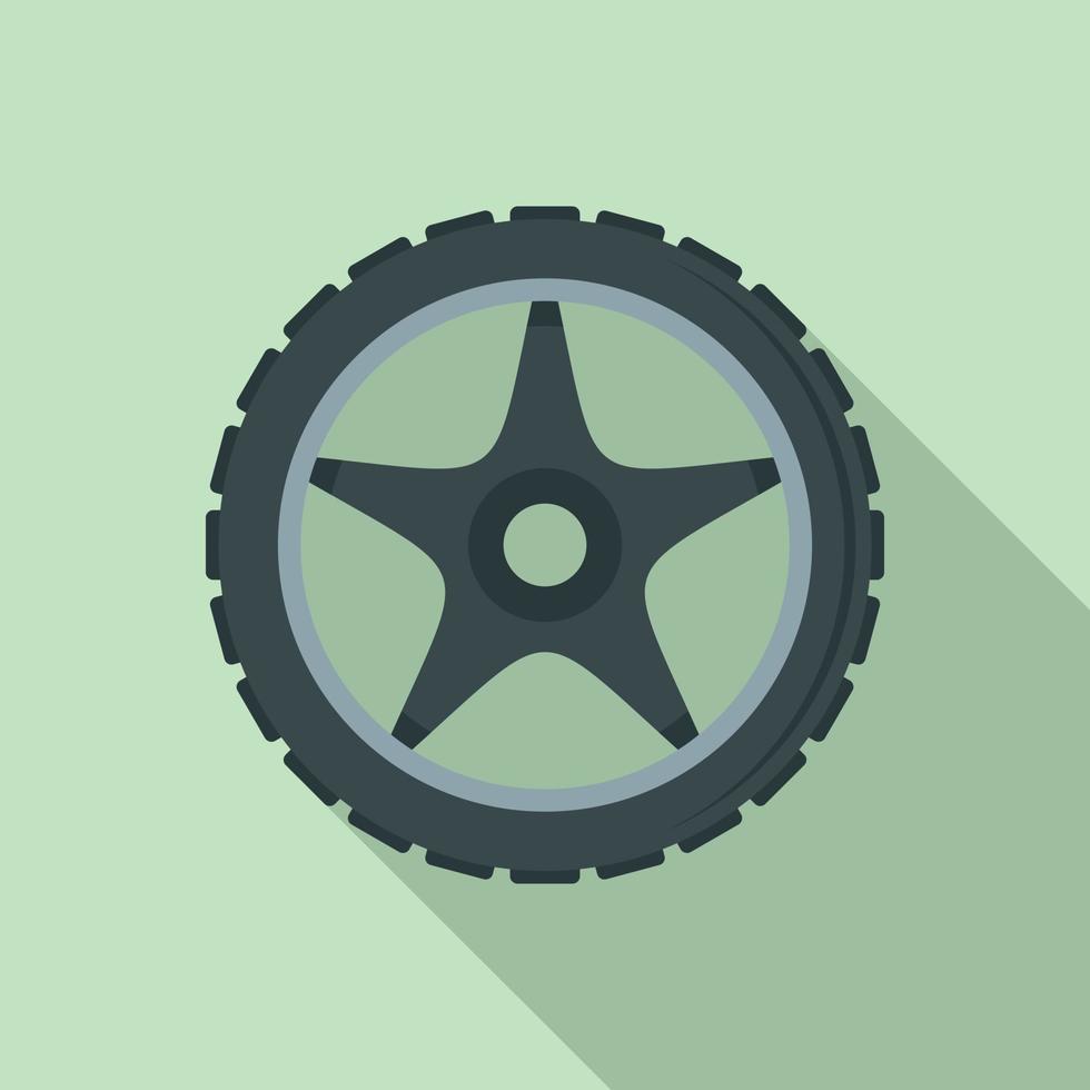 cykel hjul ikon, platt stil vektor