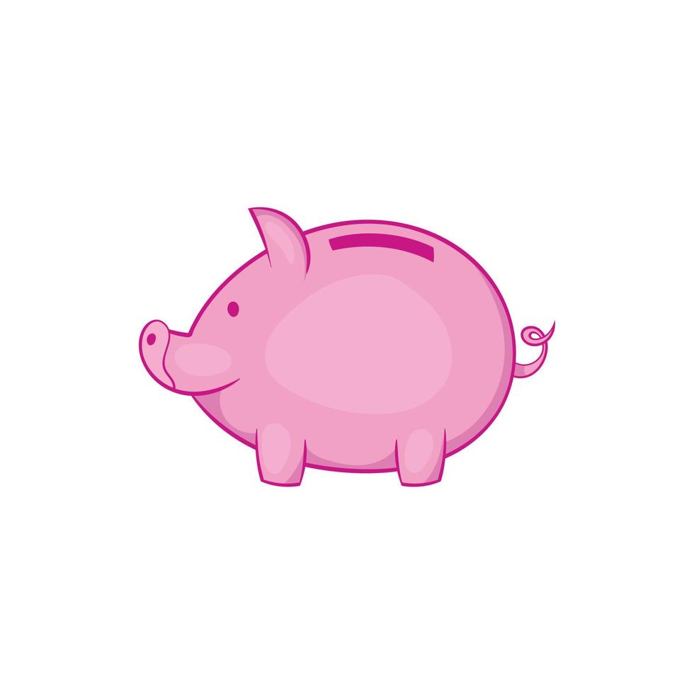 Rosa Sparschwein-Symbol, Cartoon-Stil vektor