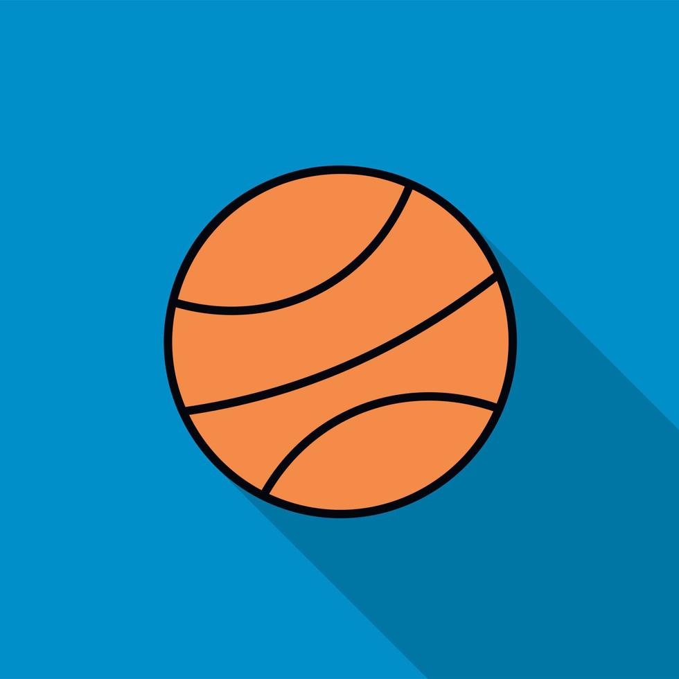 basketboll boll ikon, platt stil vektor