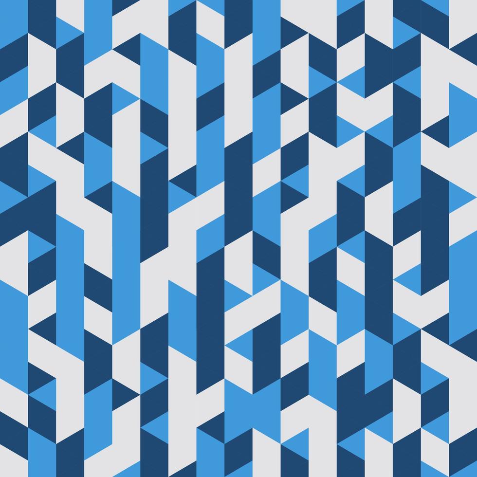 blauer geometrischer nahtloser Musterzusammenfassungshintergrund vektor