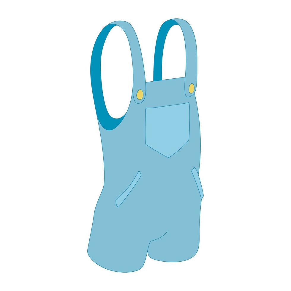 blaue kurze Overall-Ikone, Cartoon-Stil vektor