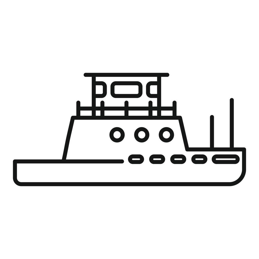 bogserbåt båt ikon, översikt stil vektor