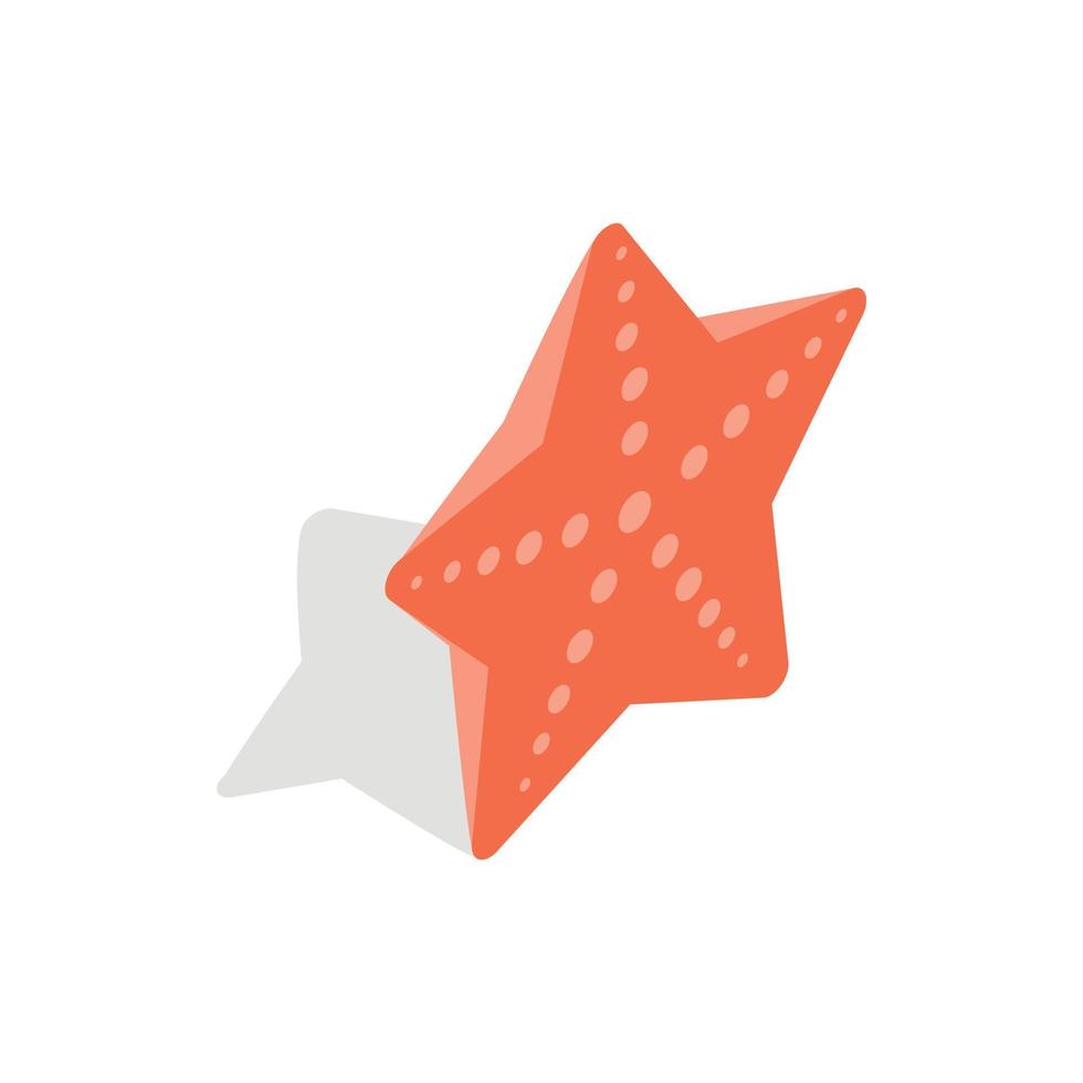 röd sjöstjärna ikon, isometrisk 3d stil vektor