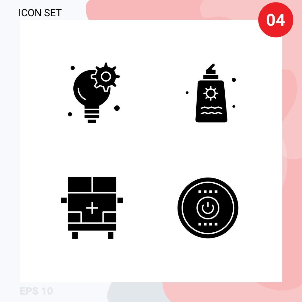 Stock Vector Icon Pack mit Linienzeichen und Symbolen für Brainstorming Ambulance Gear Park Outline editierbare Vektordesign-Elemente