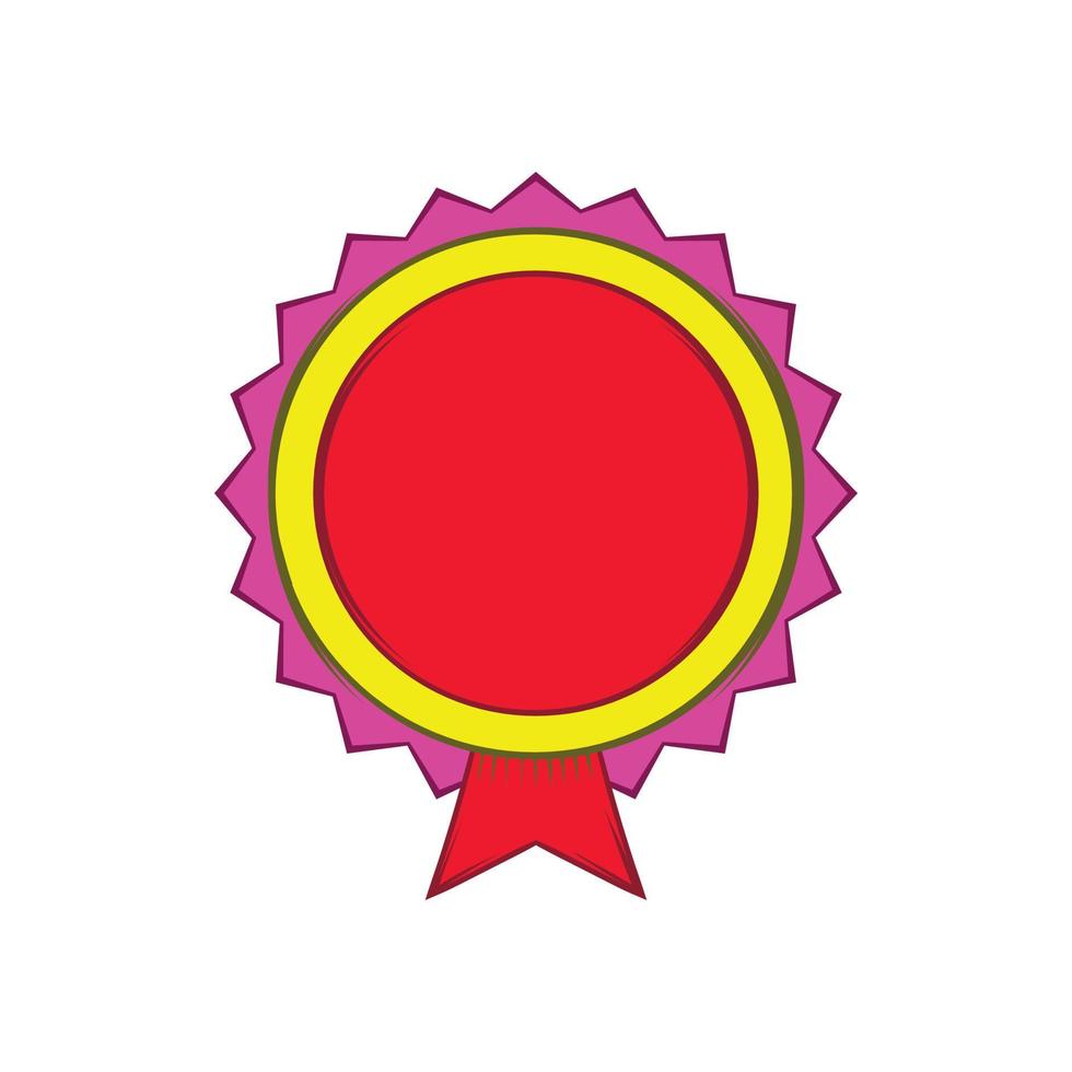 Award-Rosette-Symbol, Cartoon-Stil vektor