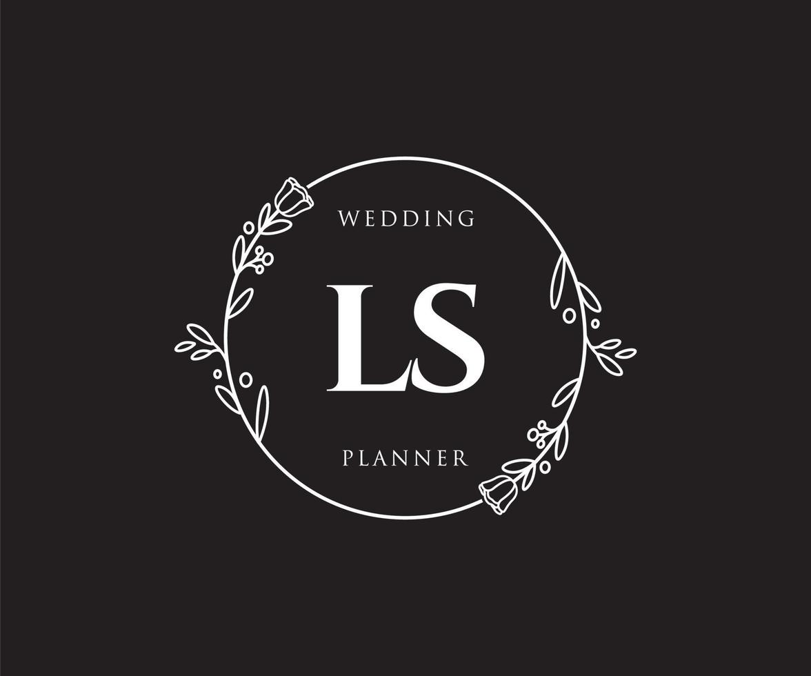 första ls feminin logotyp. användbar för natur, salong, spa, kosmetisk och skönhet logotyper. platt vektor logotyp design mall element.