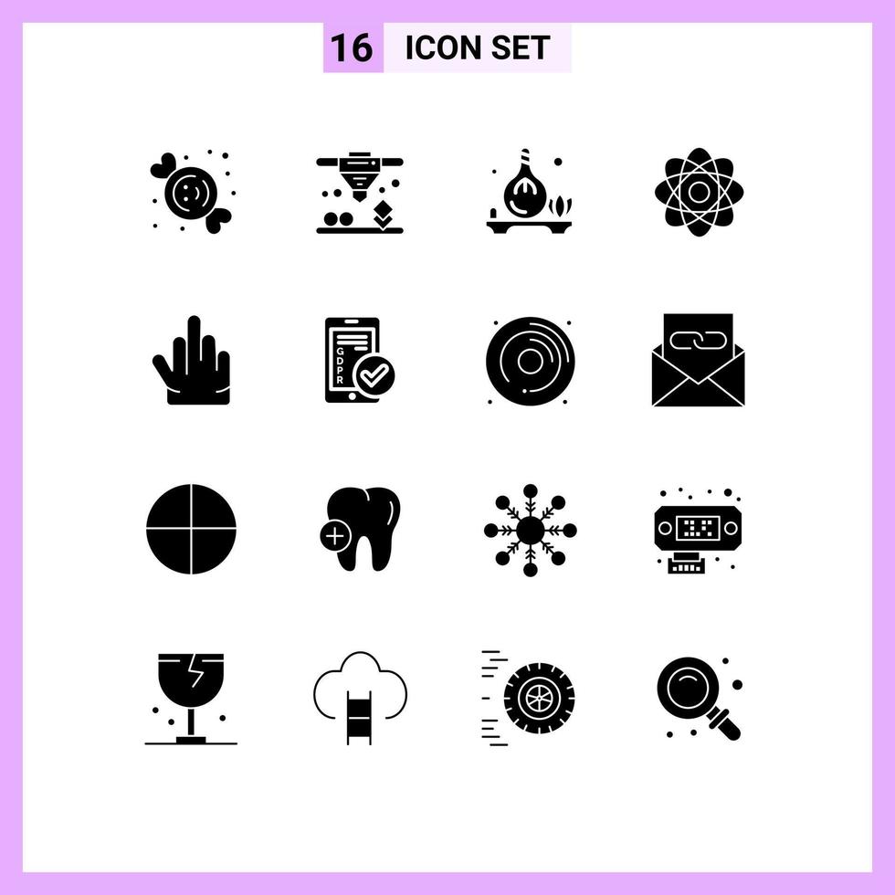 16 kreative Symbole moderne Zeichen und Symbole von High Five Fingers Oil Labor Biochemie editierbare Vektordesign-Elemente vektor