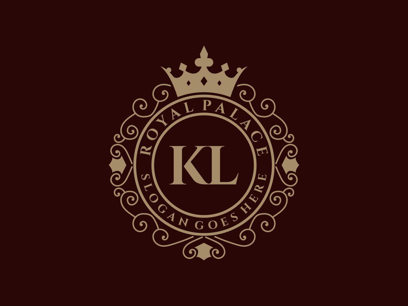 brev kl antik kunglig lyx victorian logotyp med dekorativ ram. vektor