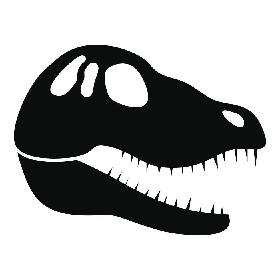 Dinosaurier-Schädelkopf-Symbol, einfacher Stil vektor